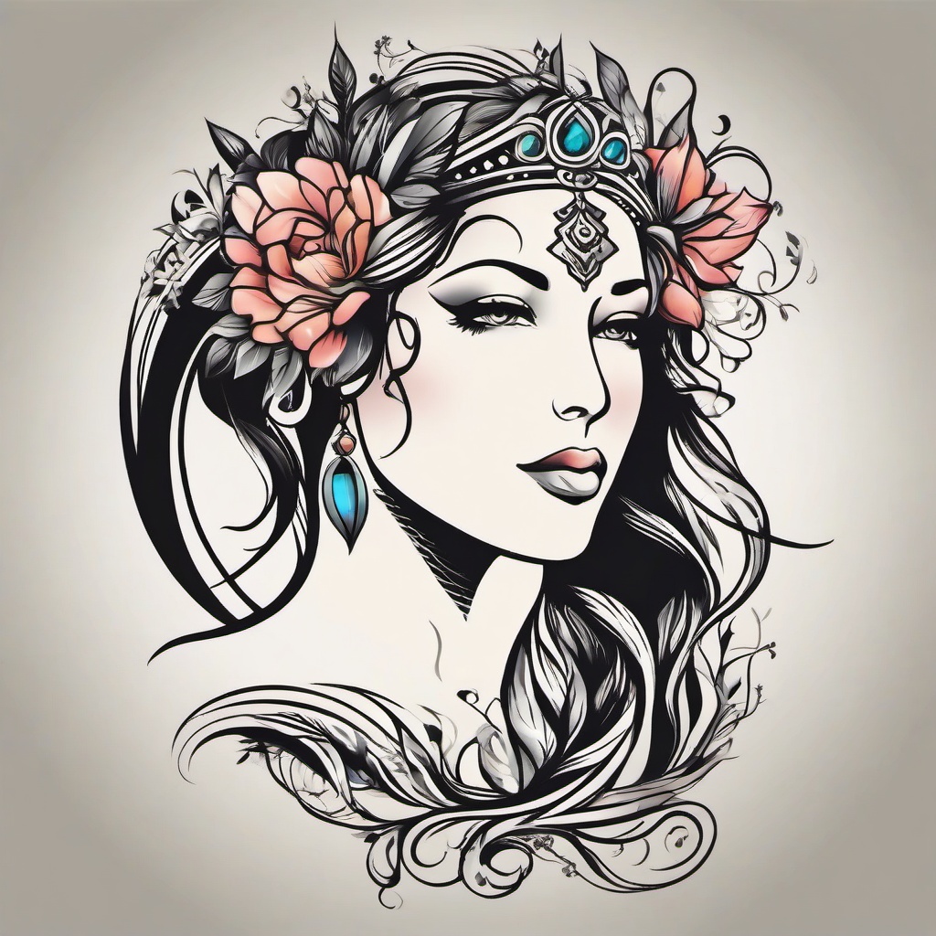 virgo tattoo ideas for females  simple vector color tattoo