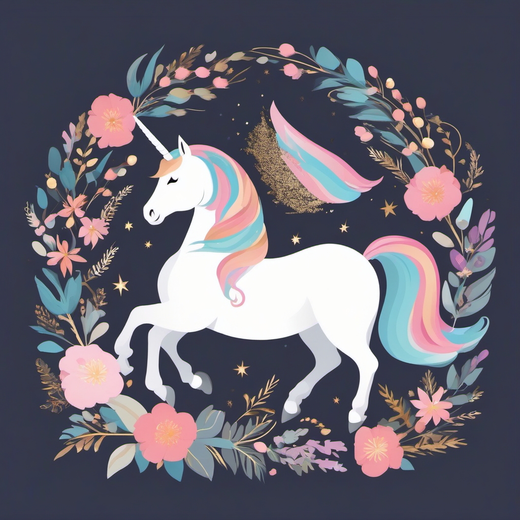 Unicorn Clipart - A collection of whimsical illustrations featuring enchanting unicorns in various poses and styles.  vector art, clipart, minimal