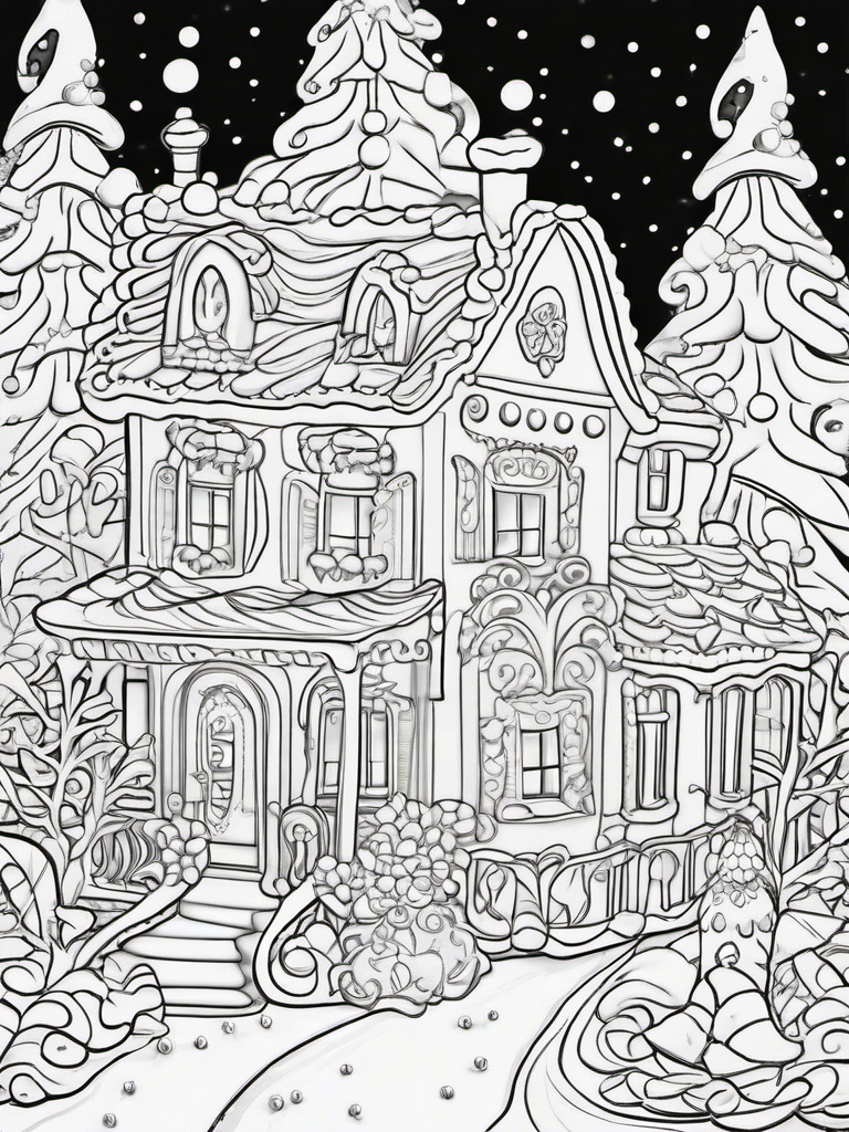 Gingerbread Pictures To Color  outling,coloring pages,black and whit