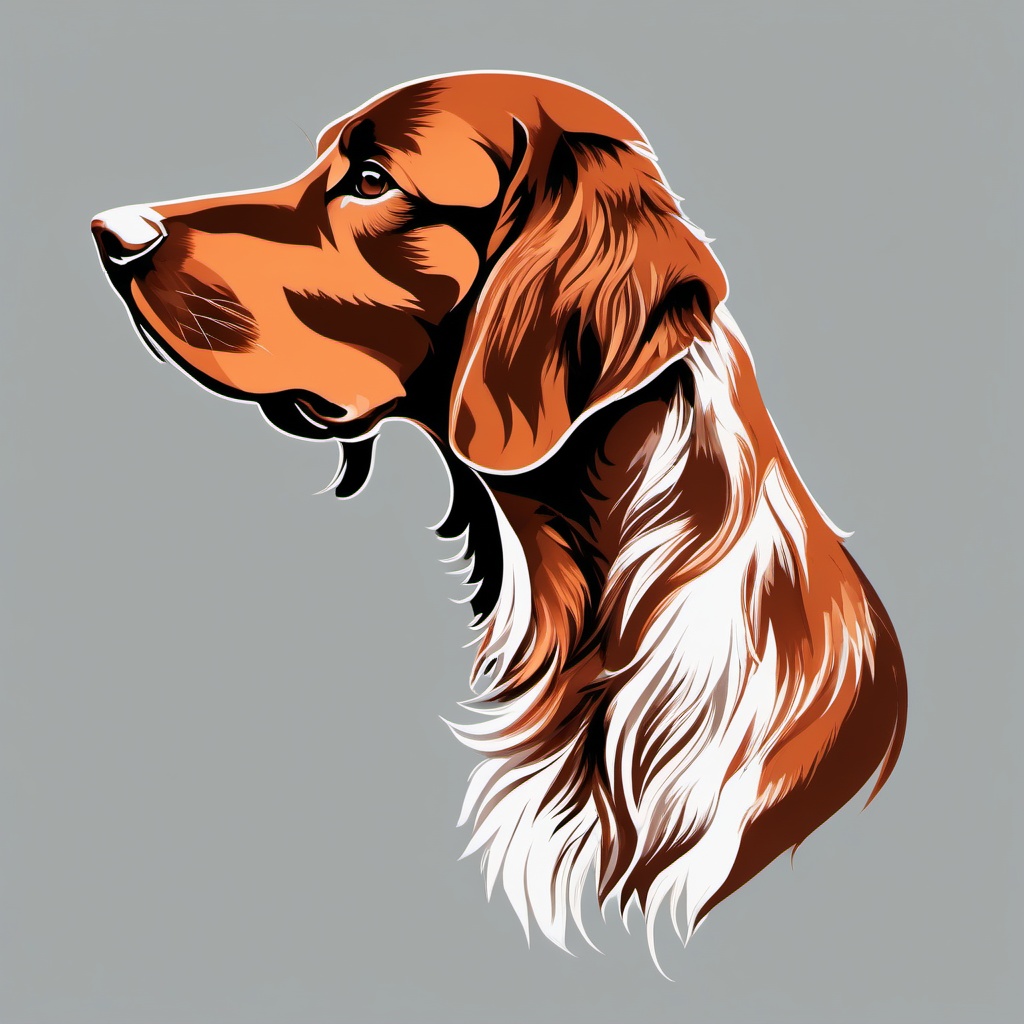 irish setter tattoo  simple color tattoo,minimal,white background