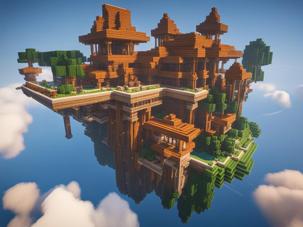 floating metropolis above the clouds with anti-gravity technology - minecraft house design ideas minecraft block style