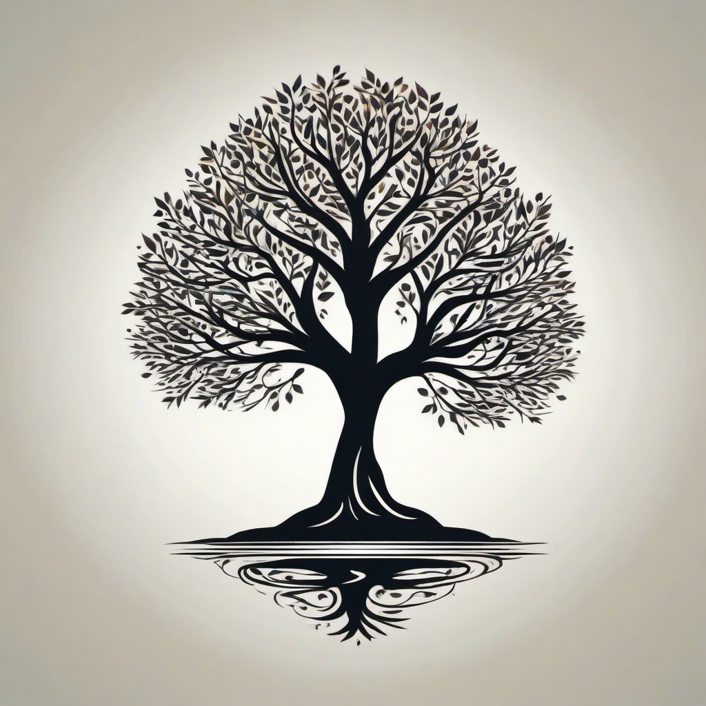 tree tattoo tiny  simple vector color tattoo