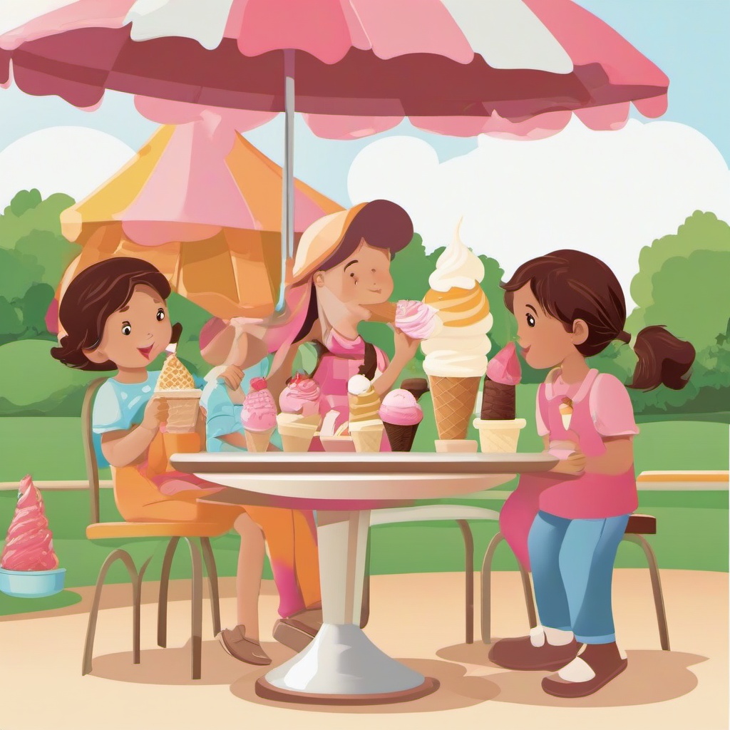 Ice Cream clipart - ice cream being served to a child  