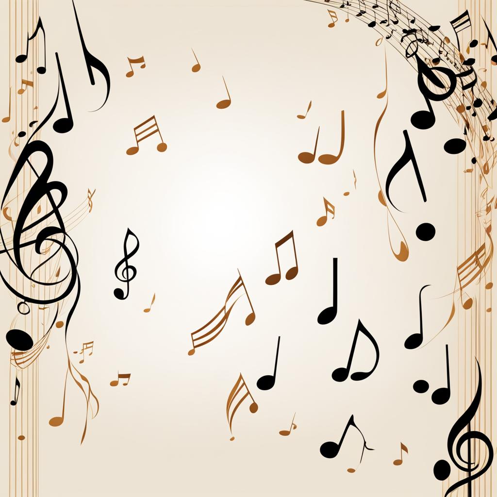 music notes clipart - graceful music notes, suspended in the air, composing harmonious melodies 