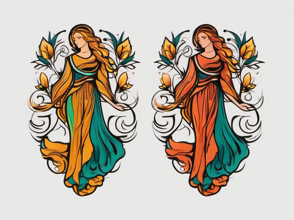 virgo small tattoo  simple vector color tattoo