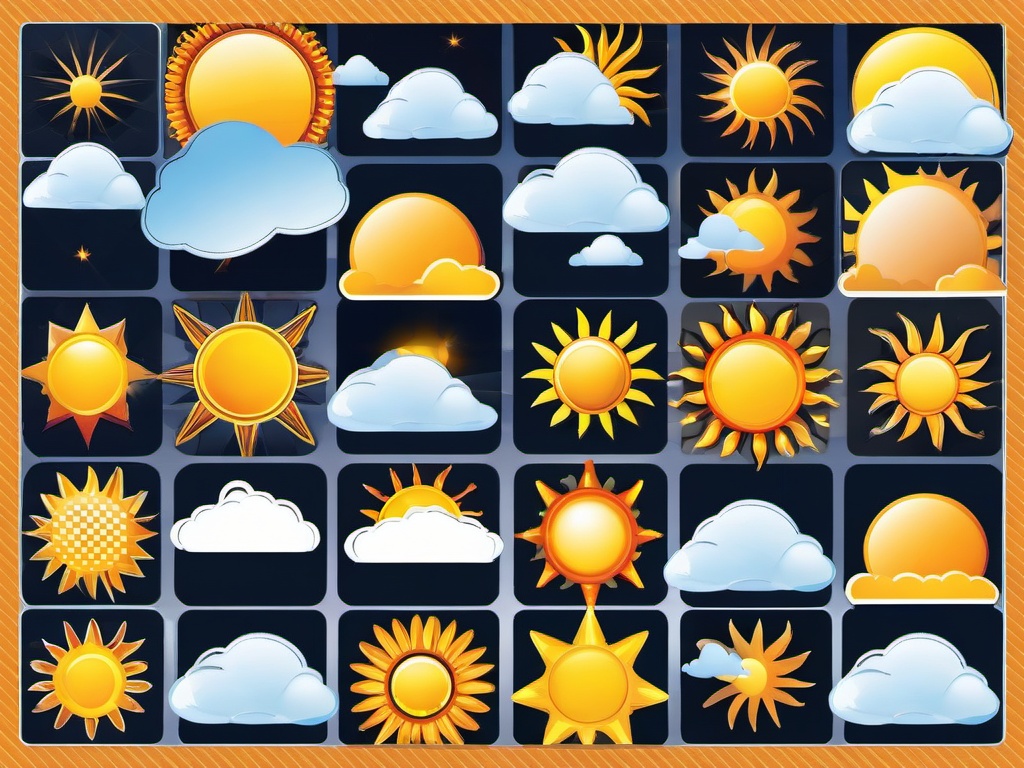 Sun clipart - with clouds floating around it  