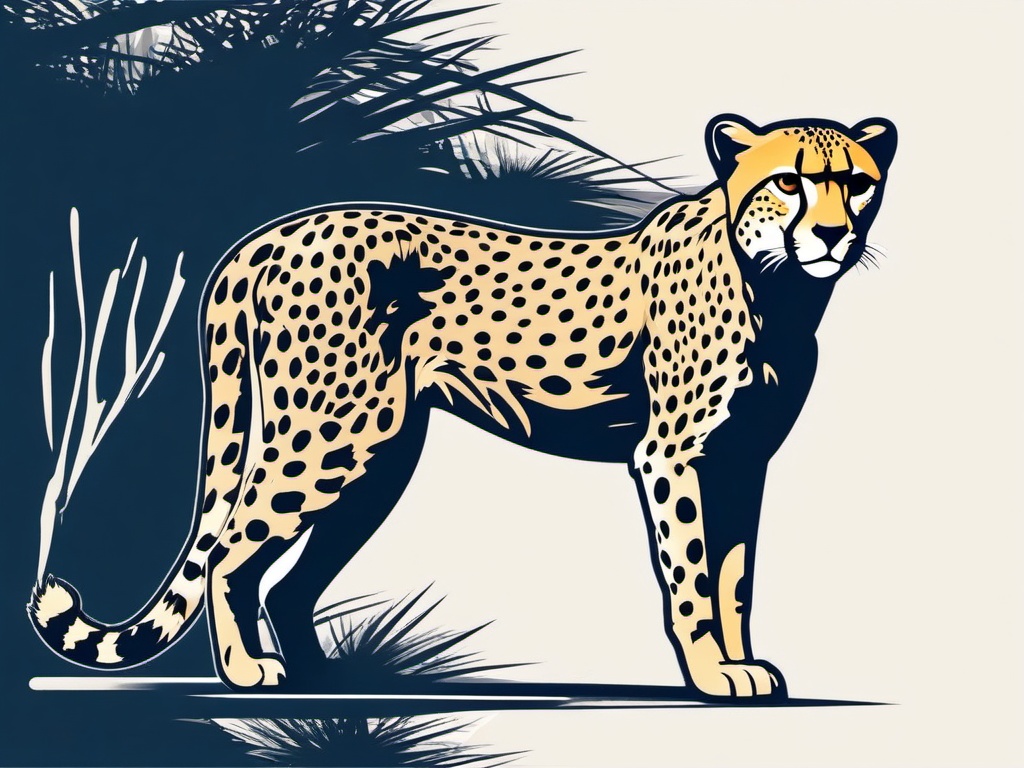 Cheetah Sticker - A swift cheetah in the wild, known for its speed. ,vector color sticker art,minimal