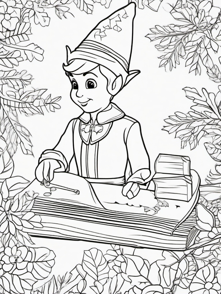 Elf On The Shelf Coloring Picture  outling,coloring pages,black and whit