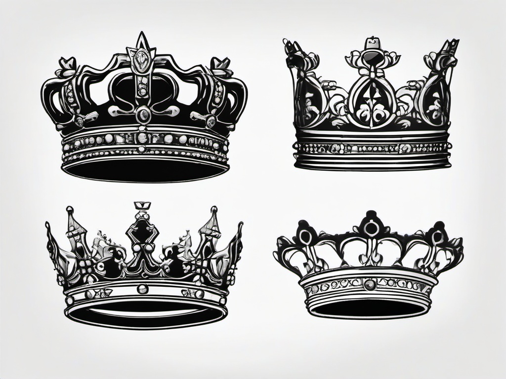 drawing of a king's crown  minimal rough sketch scribbles,doodles,black and white