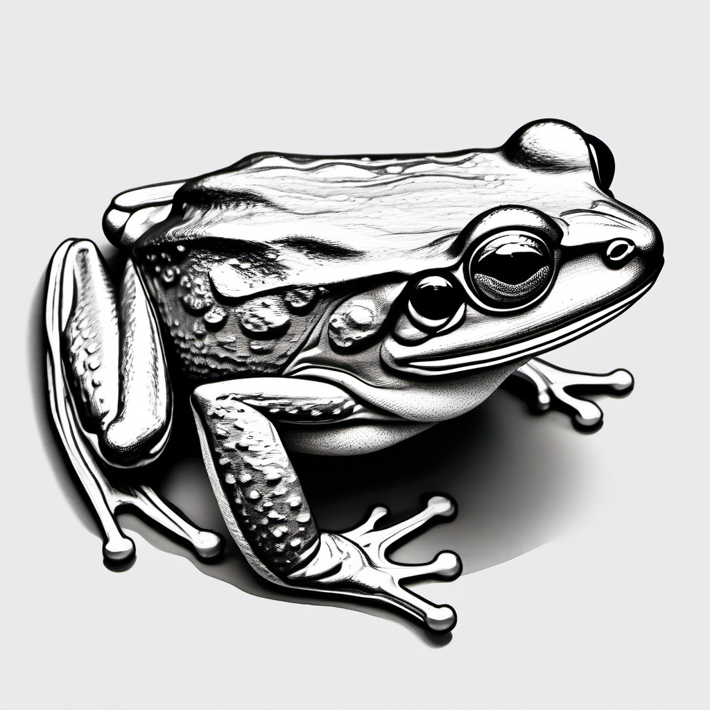 drawing of wood frog  minimal rough sketch scribbles,doodles,black and white