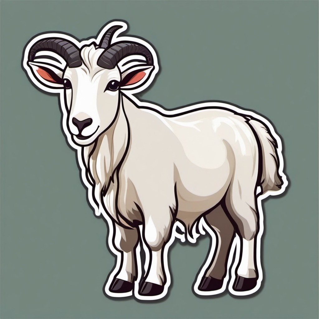 Alpine Goat cartoon - versatile, French dairy goat breed  cartoon sticker style