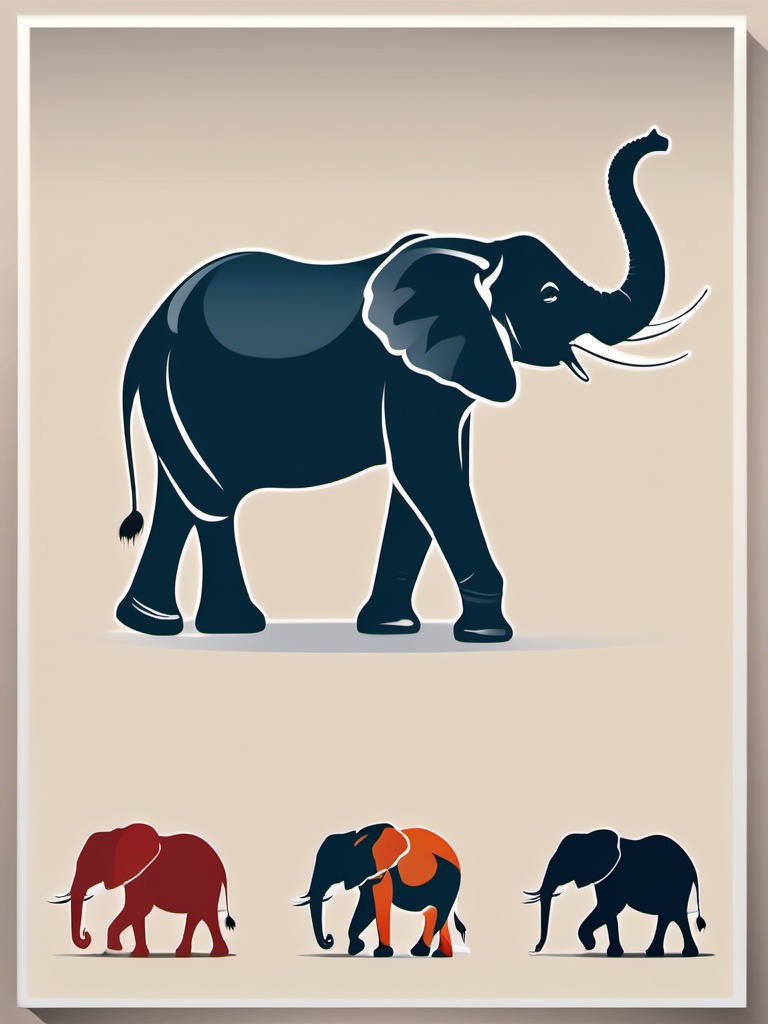 African Elephant clipart - Largest land animal with iconic ears, ,vector color clipart,minimal