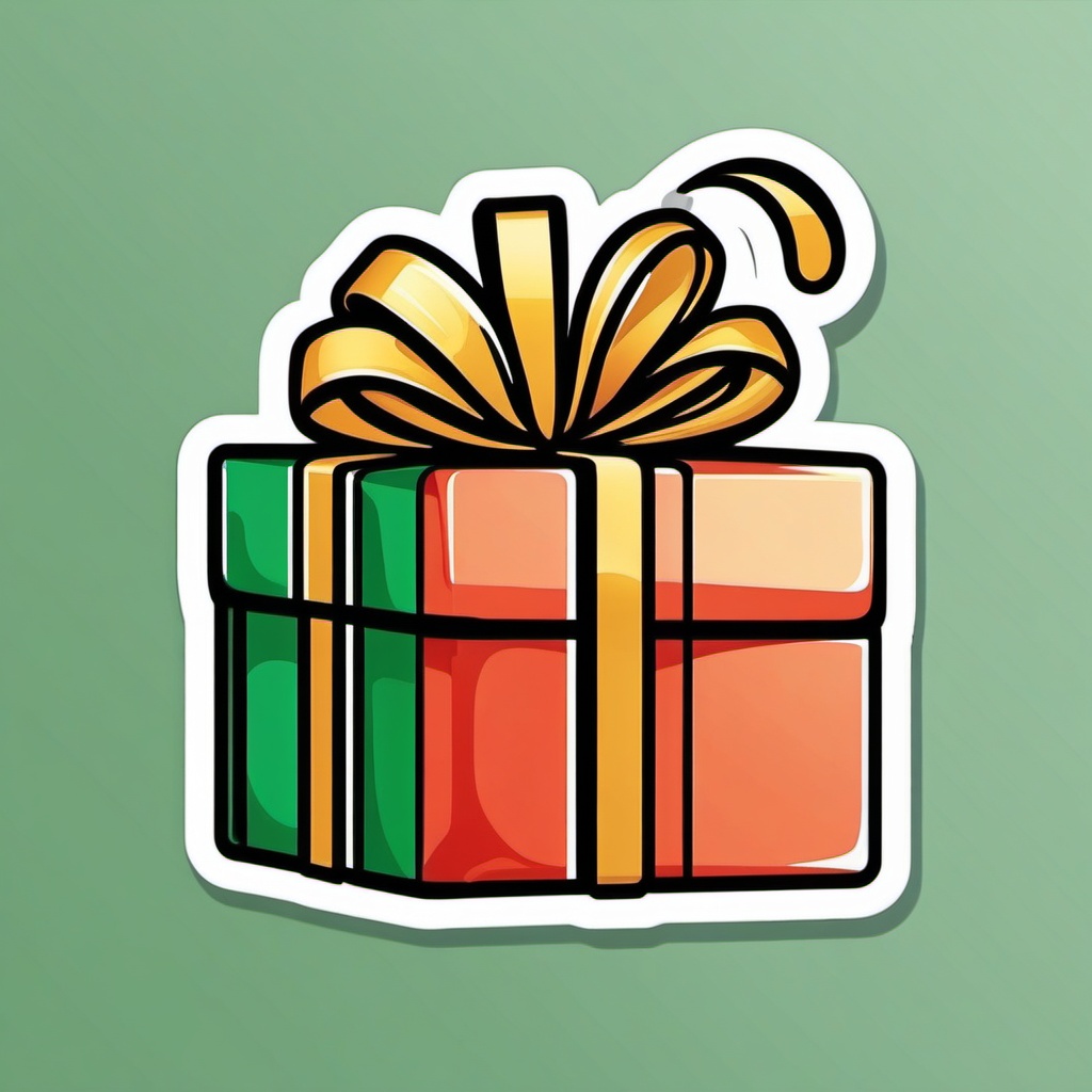 Christmas Present Emoji Sticker - Festive gift, , sticker vector art, minimalist design