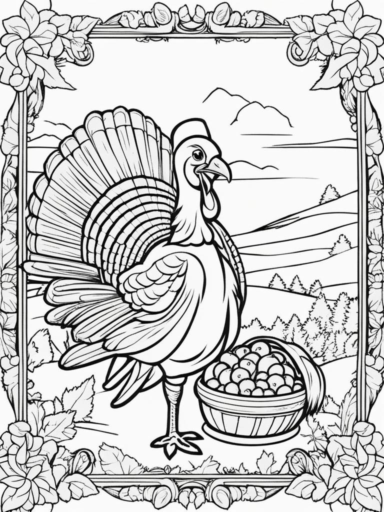 turkey coloring pages - turkeys celebrate thanksgiving with a joyful feast. 