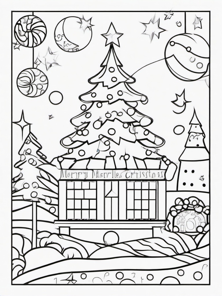 Christmas Countdown Calendar Coloring Pages - Fun Way to Count Days  minimal black outline printable sheet, coloring page