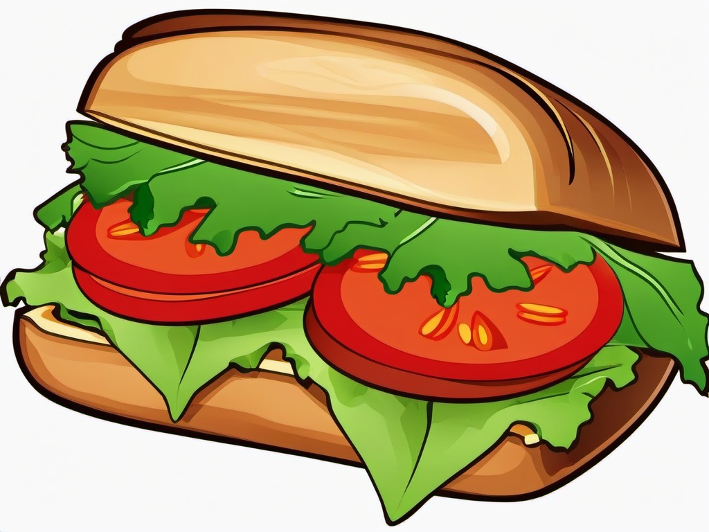 Lunch clipart - sandwich with lettuce and tomato  clipart