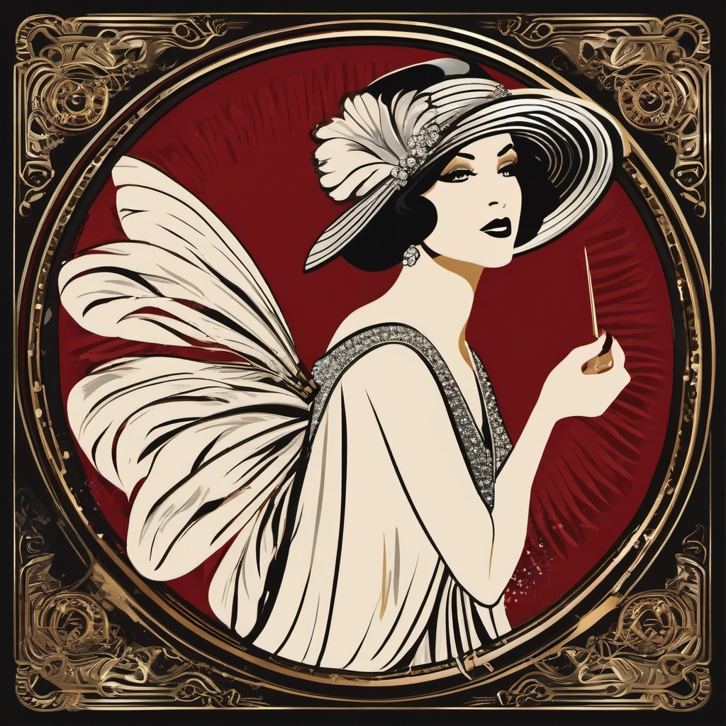 Roaring Twenties Elegance , vintage t shirt vector art