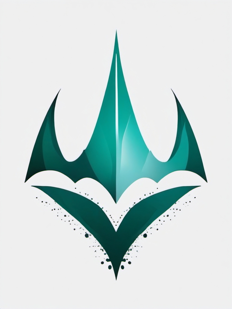 Aquaman's emblem ink. Symbol of justice.  color tattoo minimalist white background