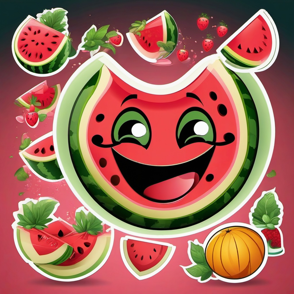 Watermelon clipart - cartoon watermelon with a smile  