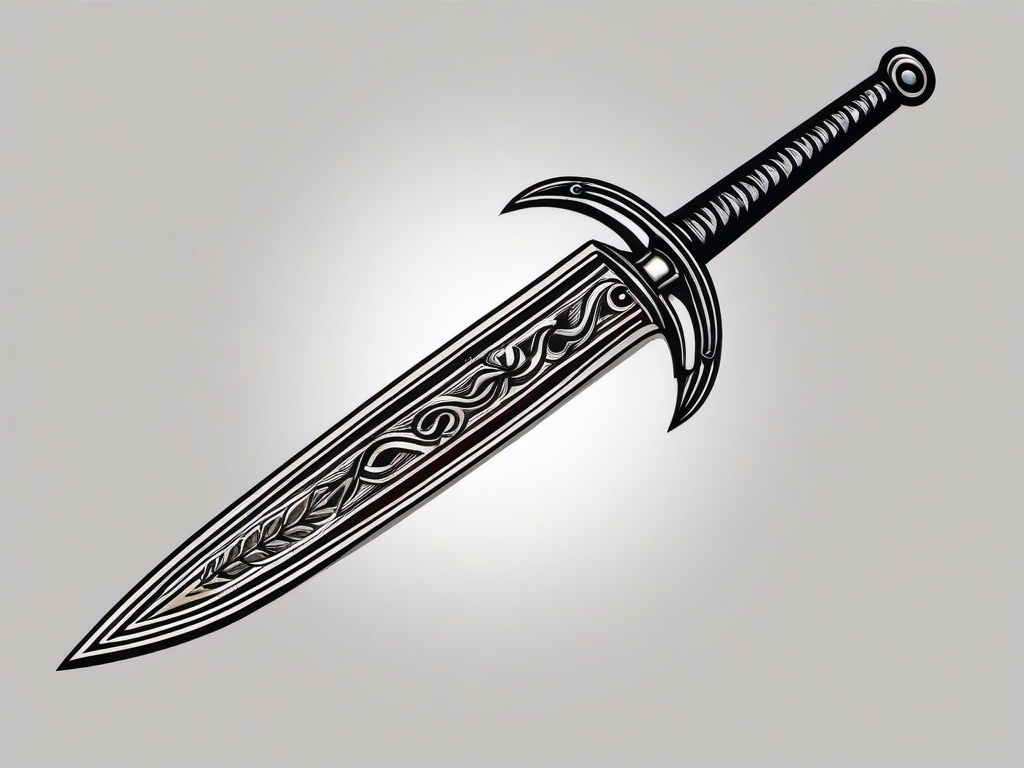 traditional sword tattoo  simple vector color tattoo