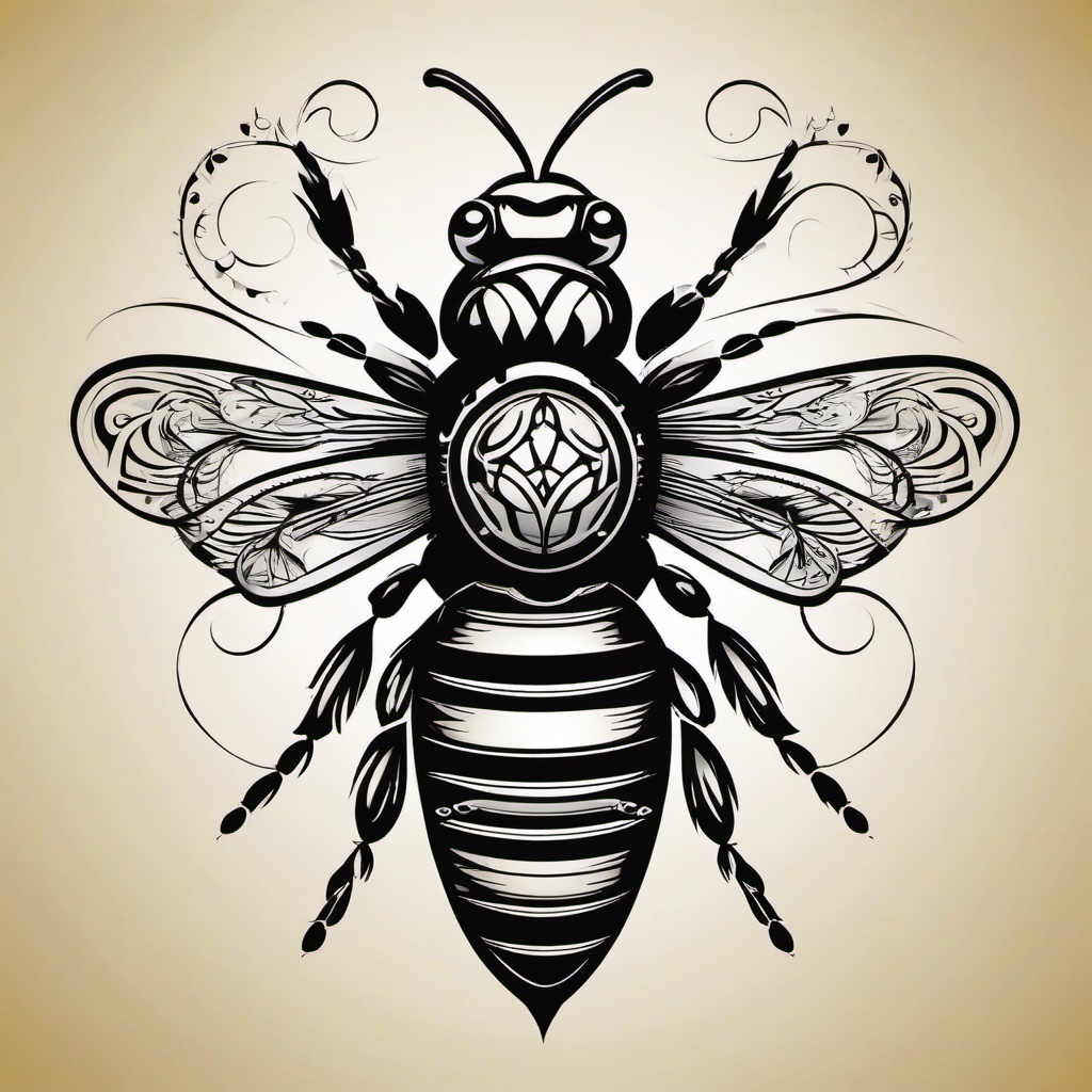 bee tribal tattoo  vector tattoo design