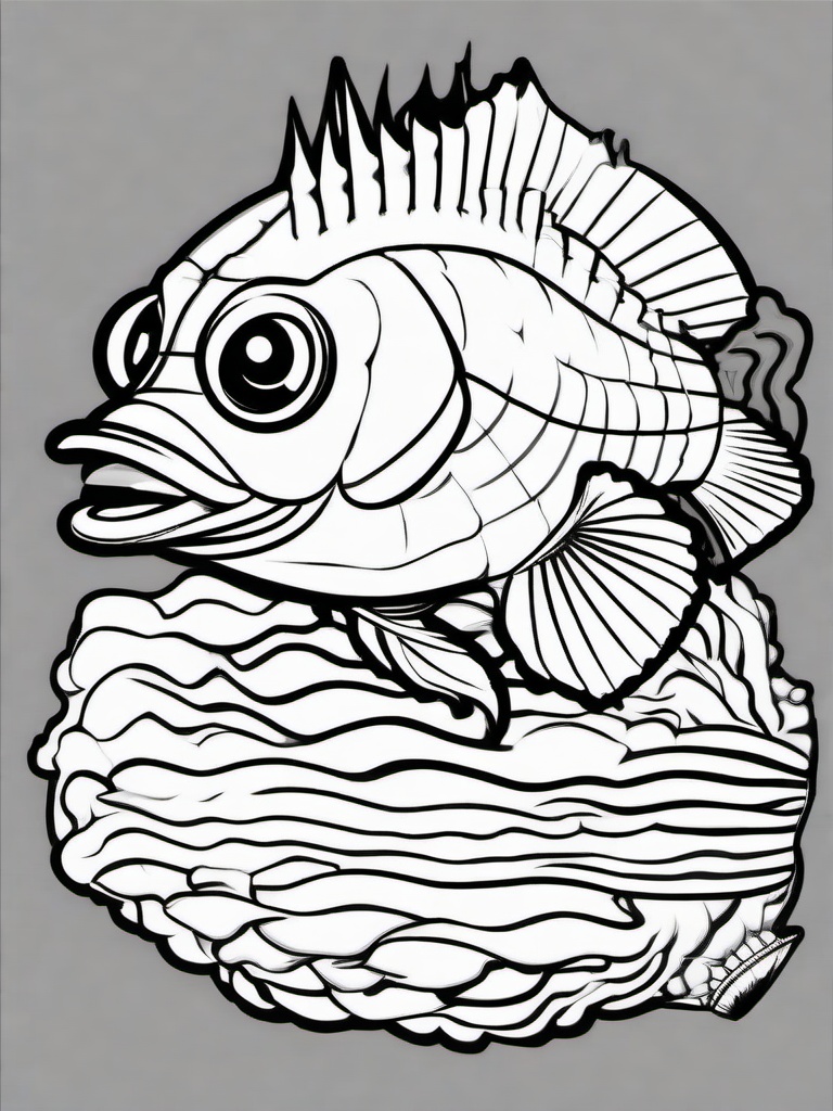 Blowfish Coloring Pages - Puffing Up to Defend Itself  black outline printable sheet, coloring page