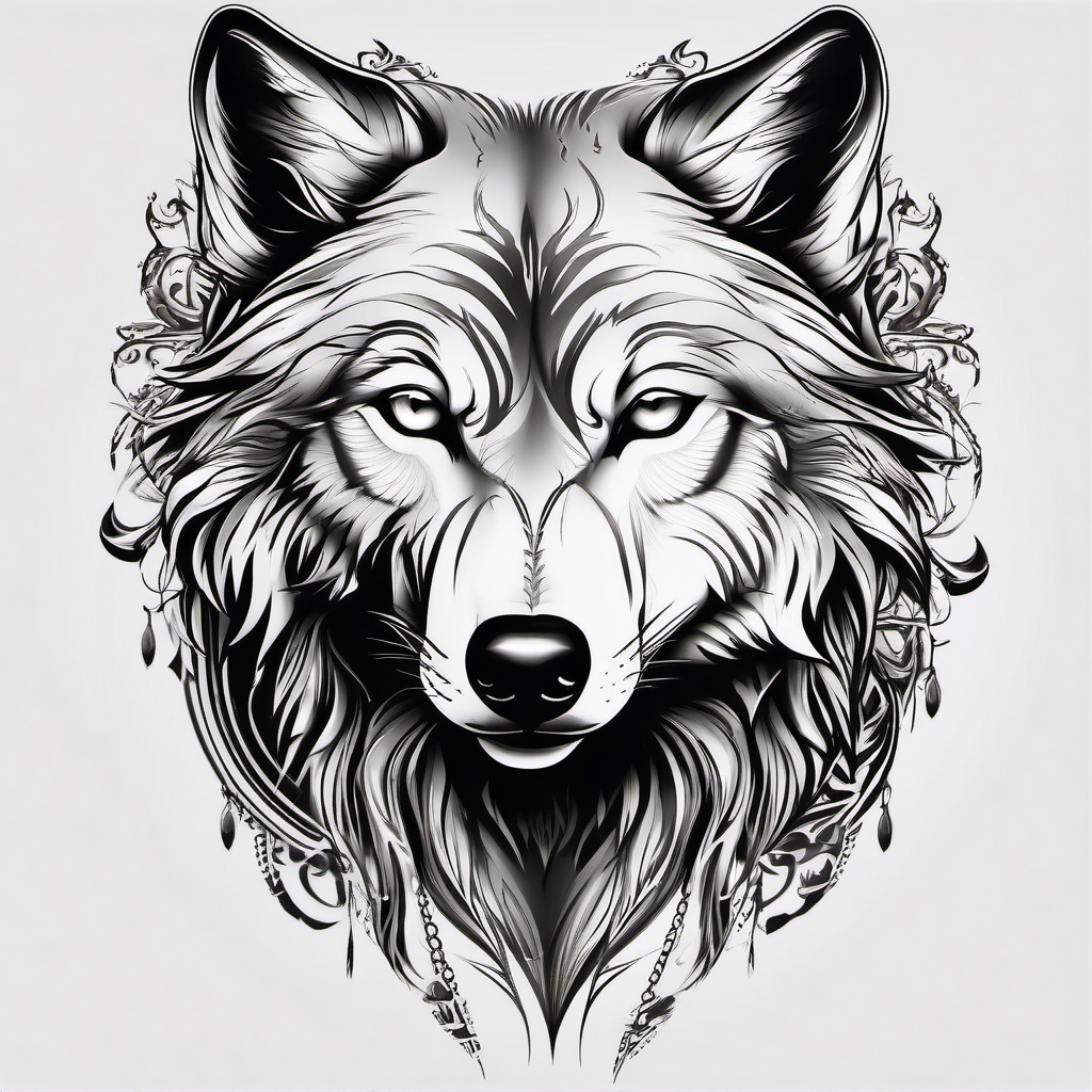 Tattoo Wolf Eyes,tattoo that captures the fierce and piercing eyes of a wolf, windows to its untamed soul. , tattoo design, white clean background