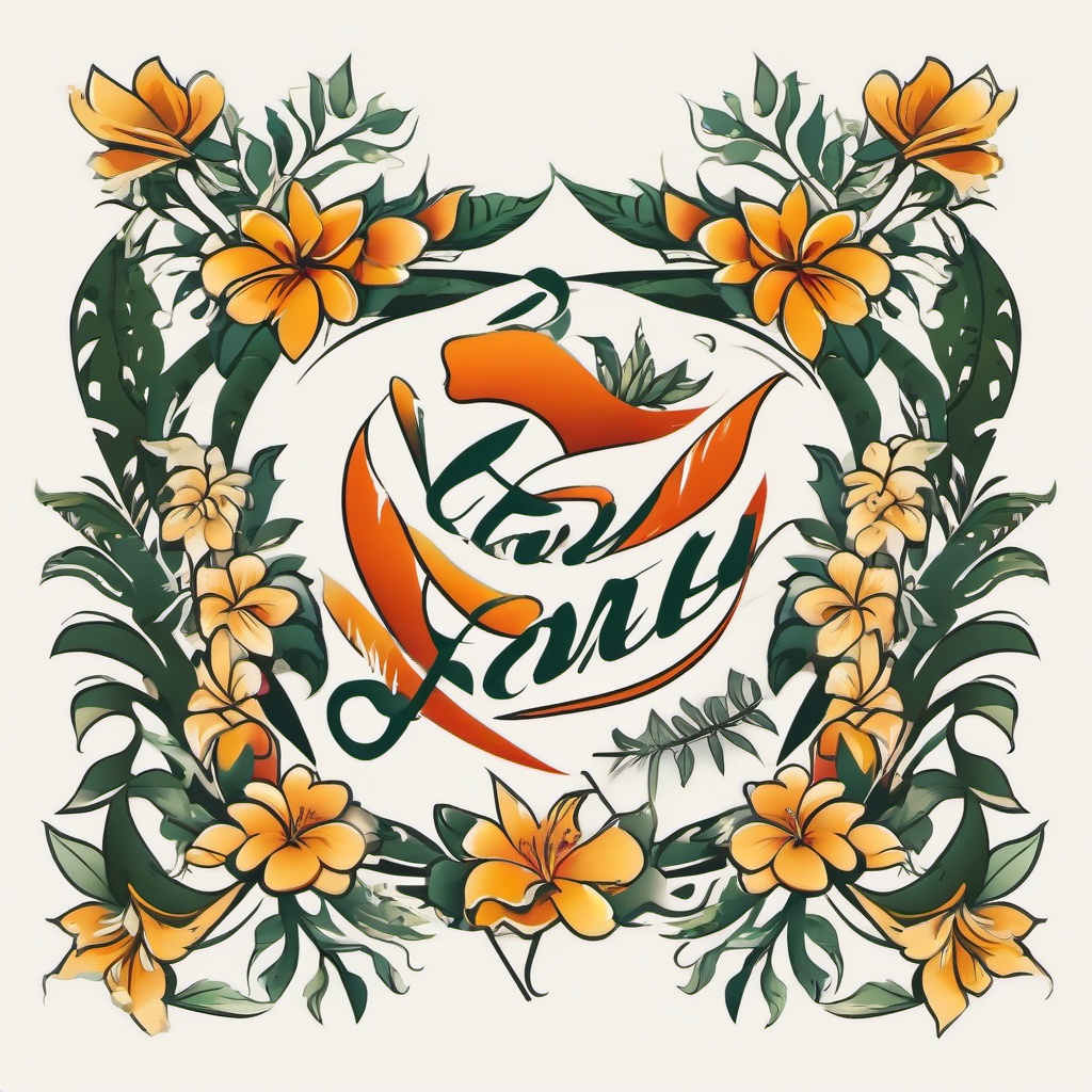 Family in Hawaiian Tattoo - Symbolize family bonds with a tattoo featuring the word family translated into Hawaiian.  simple vector color tattoo,minmal,white background