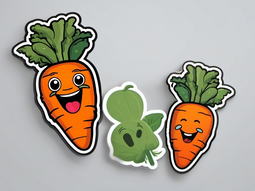 Crazy Carrot sticker- Veggie Vibes Comedy, , sticker vector art, minimalist design