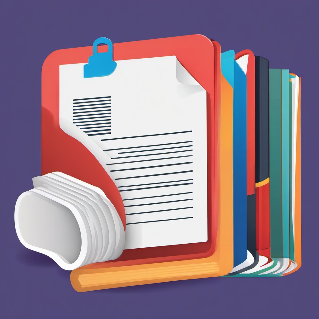 Document clipart - Document representing files and paperwork,  color clipart, vector art