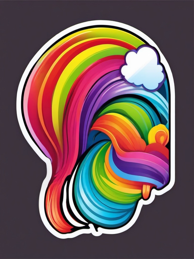 Rainbow sticker- Colorful and vibrant, , sticker vector art, minimalist design