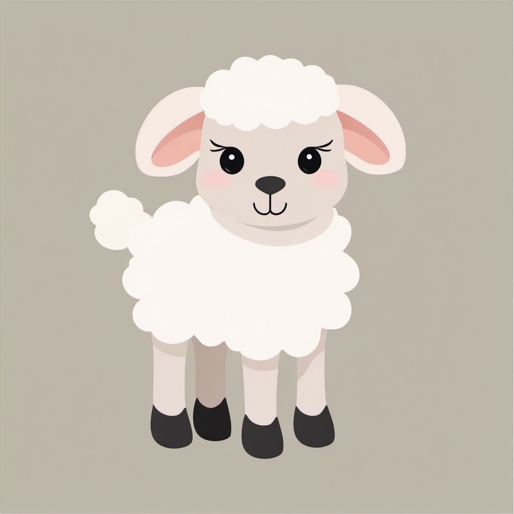 Lamb clipart - Soft and woolly lamb, ,vector color clipart,minimal