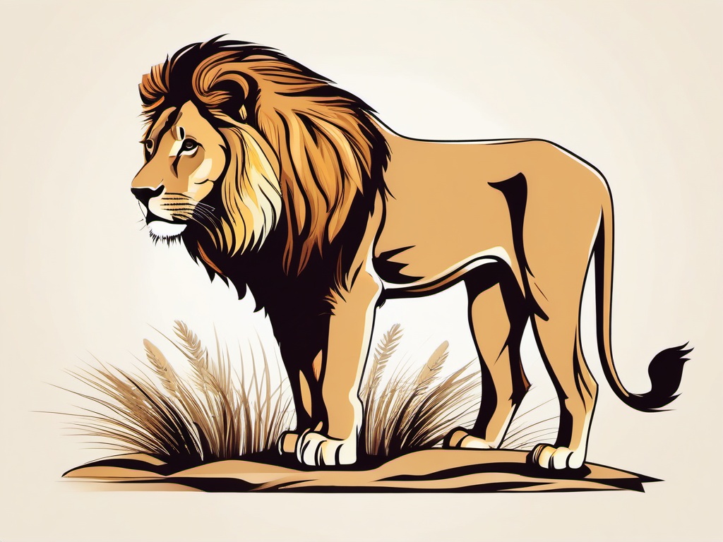 Lion clipart - Majestic carnivore of the African savannah, ,vector color clipart,minimal