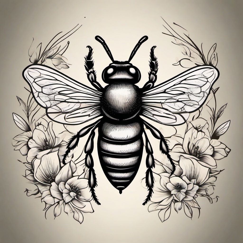 dainty bee tattoo  vector tattoo design