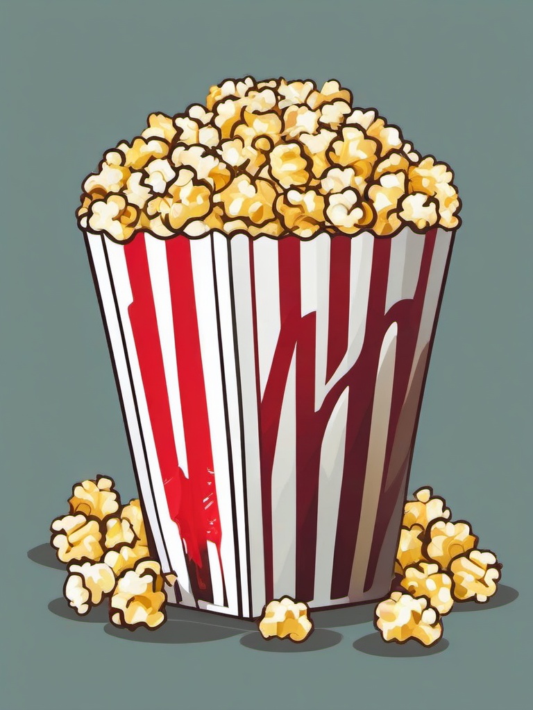 popcorn clipart color  vector style illustration