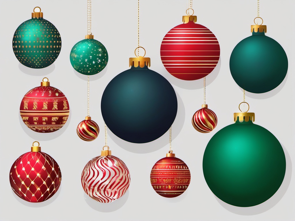 Christmas Balls Clipart,Designing a festive ornament sale advertisement  simple, 2d flat