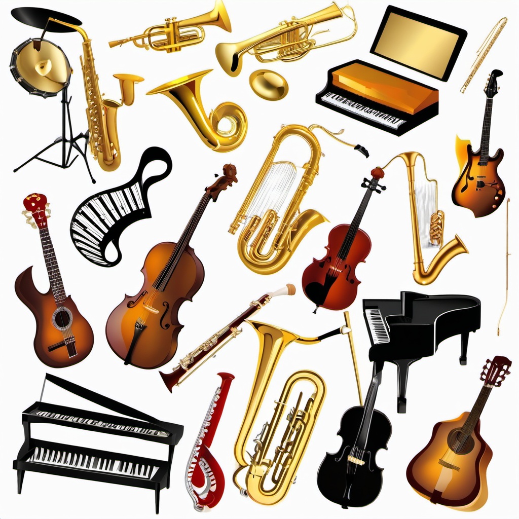 Music Clipart, Musical notes and instruments. 