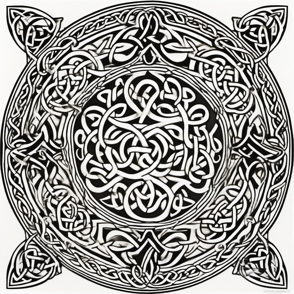 Celtic knotwork
  ,tattoo design, white background