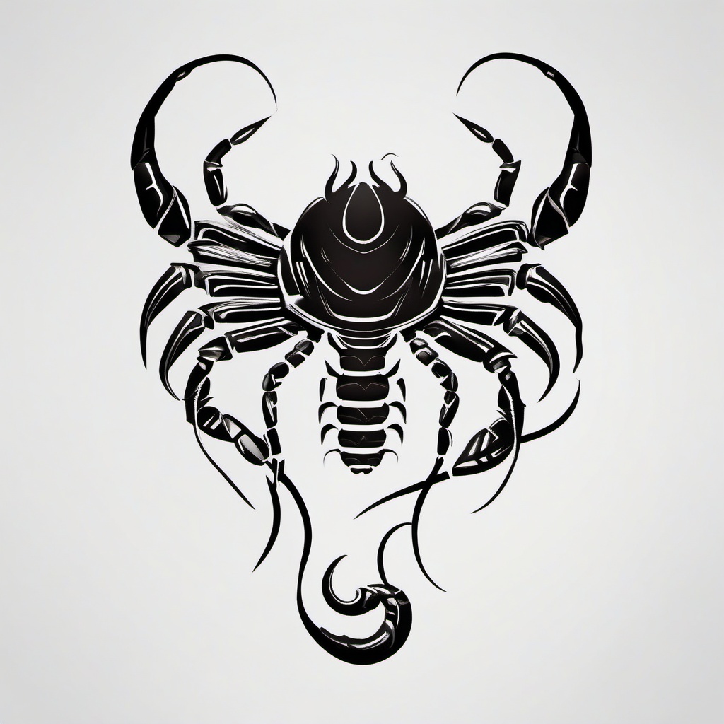 Scorpio Sign Tattoo - Symbolize your zodiac identity with a tattoo highlighting the distinctive Scorpio sign.  simple vector color tattoo,minimal,white background