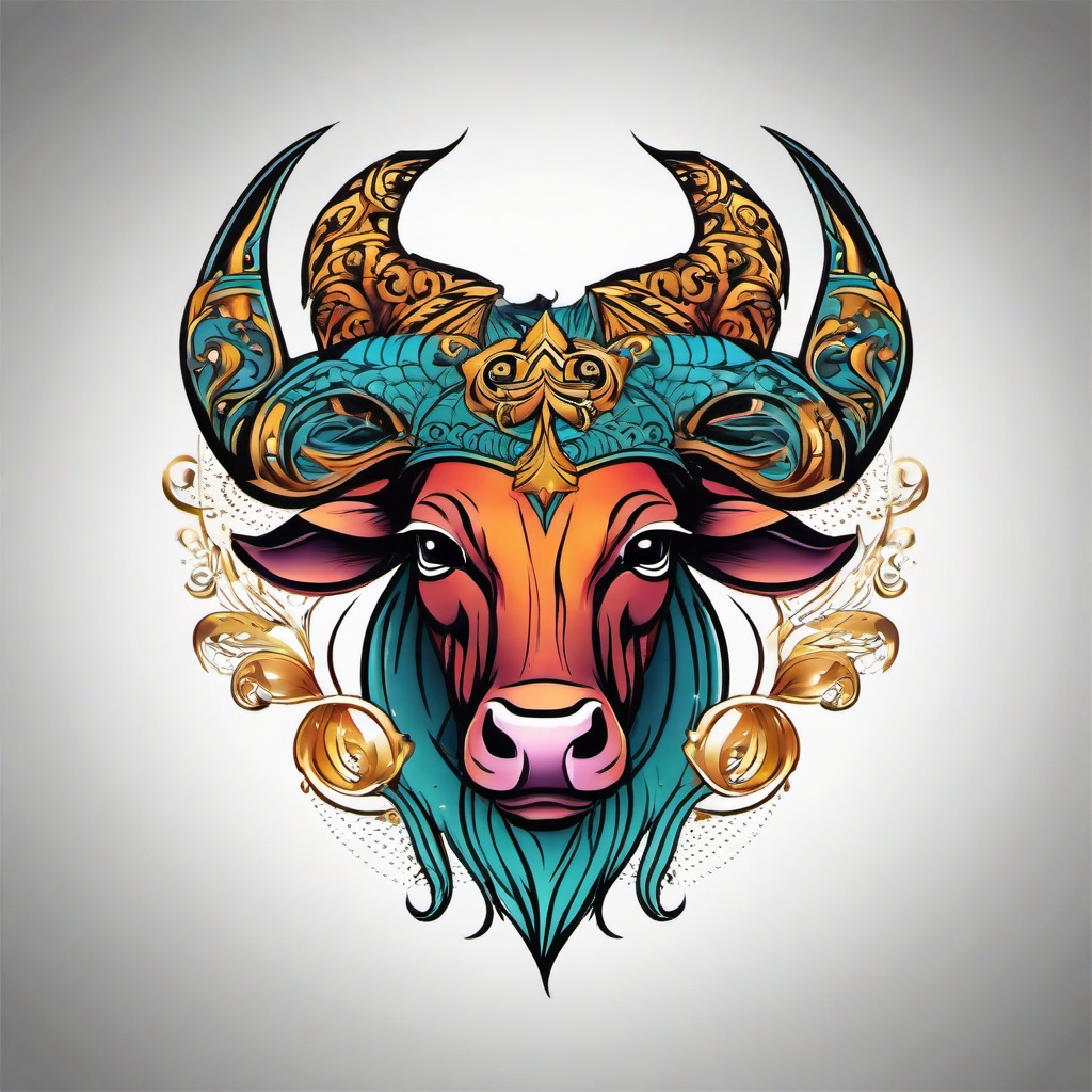 aquarius taurus tattoo  simple vector color tattoo