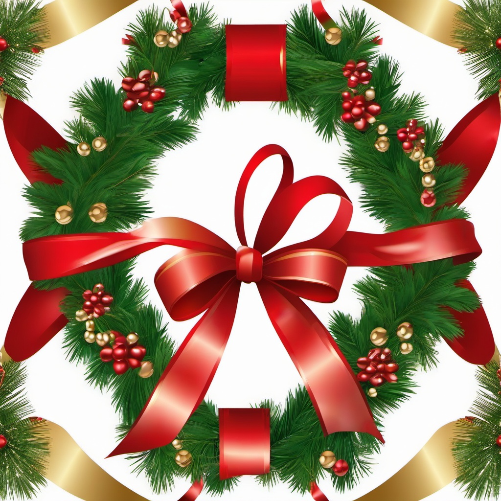 Bow clipart - decorative bow on a holiday wreath  