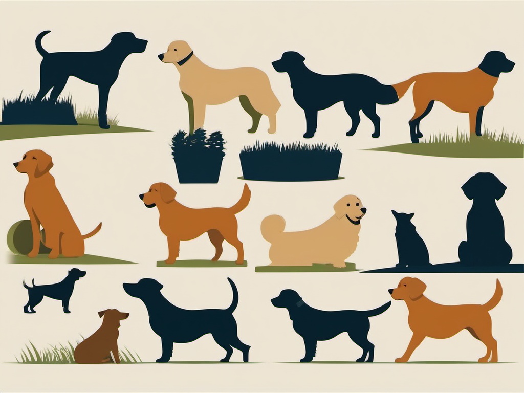 Dog clipart - Farm dog wagging its tail, ,vector color clipart,minimal