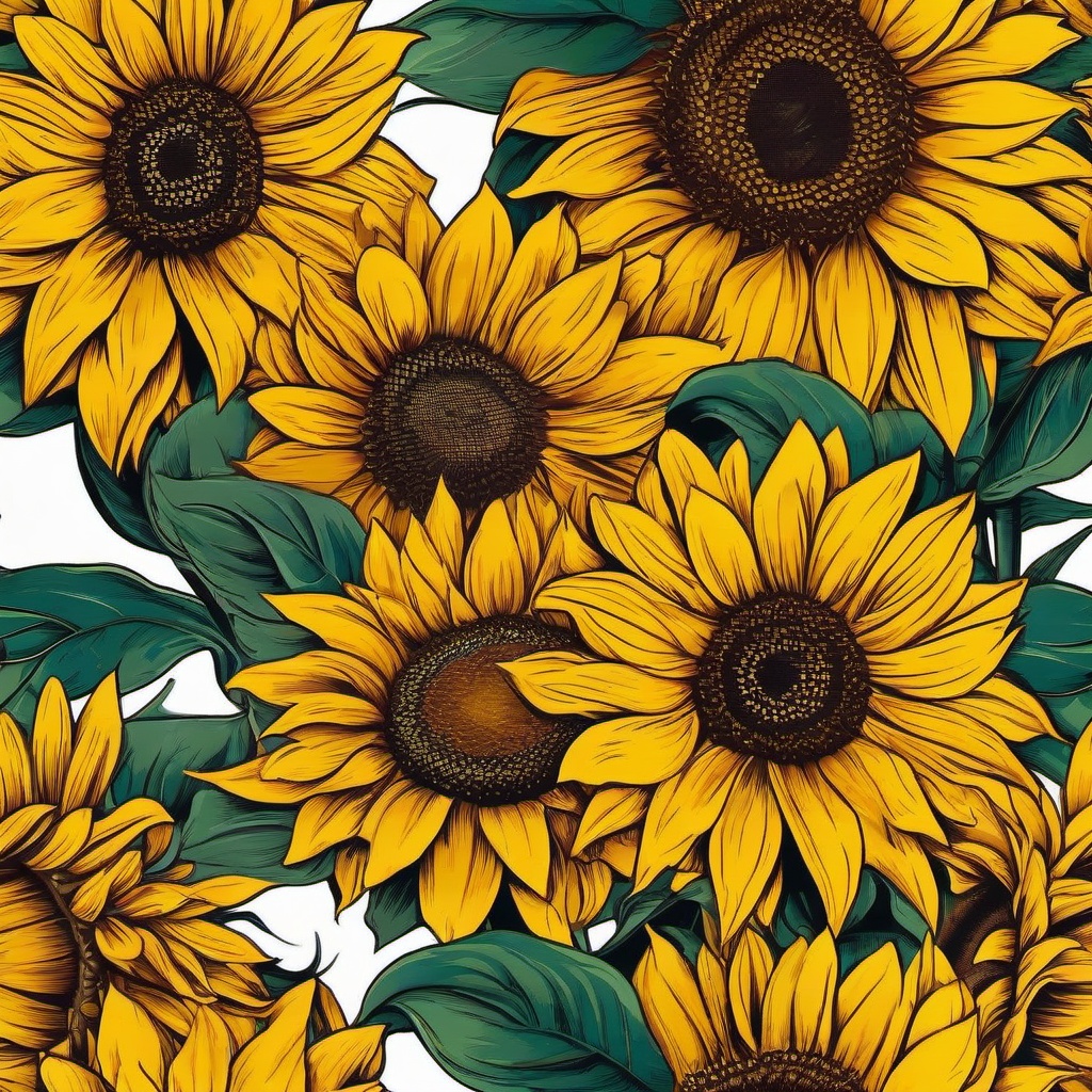 Sunflower Daisy Tattoo-Combination of the vibrancy of sunflowers with the simplicity of daisies in a tattoo, expressing positivity and radiance.  simple vector color tattoo