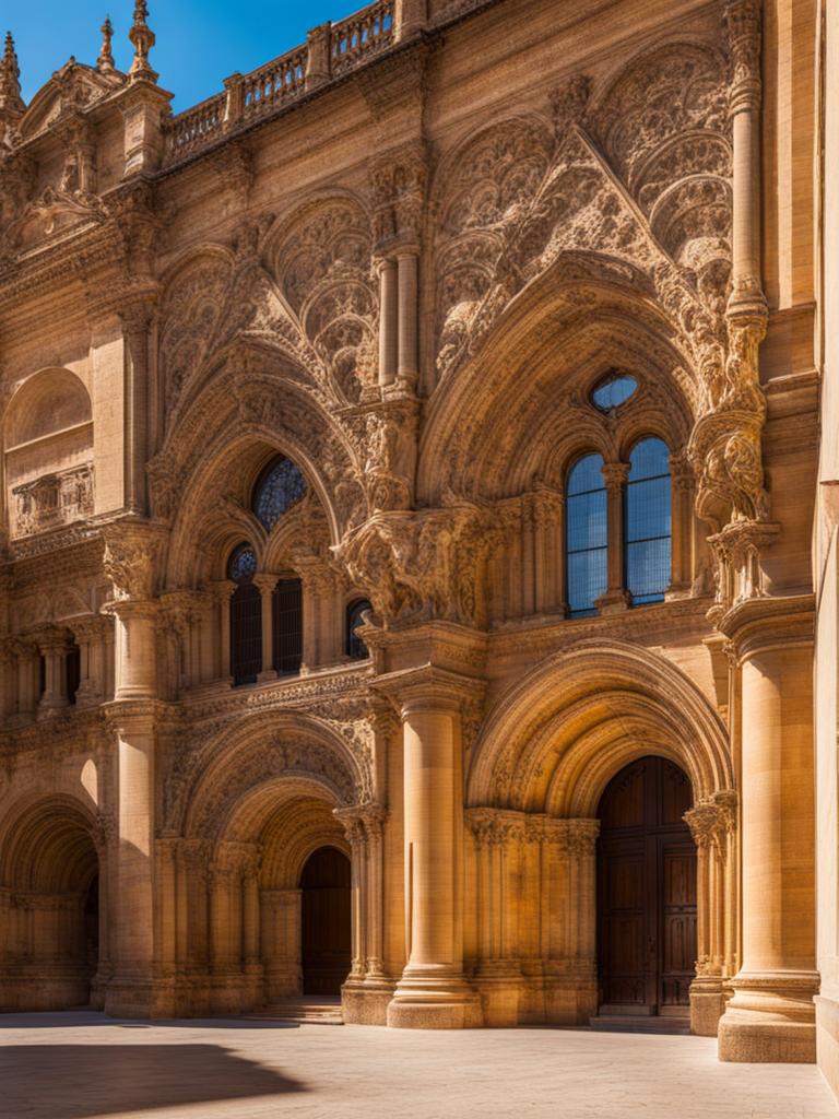 hidden charms of salamanca - create an artwork that captures the hidden charms of salamanca, with its historic university and golden sandstone buildings. 