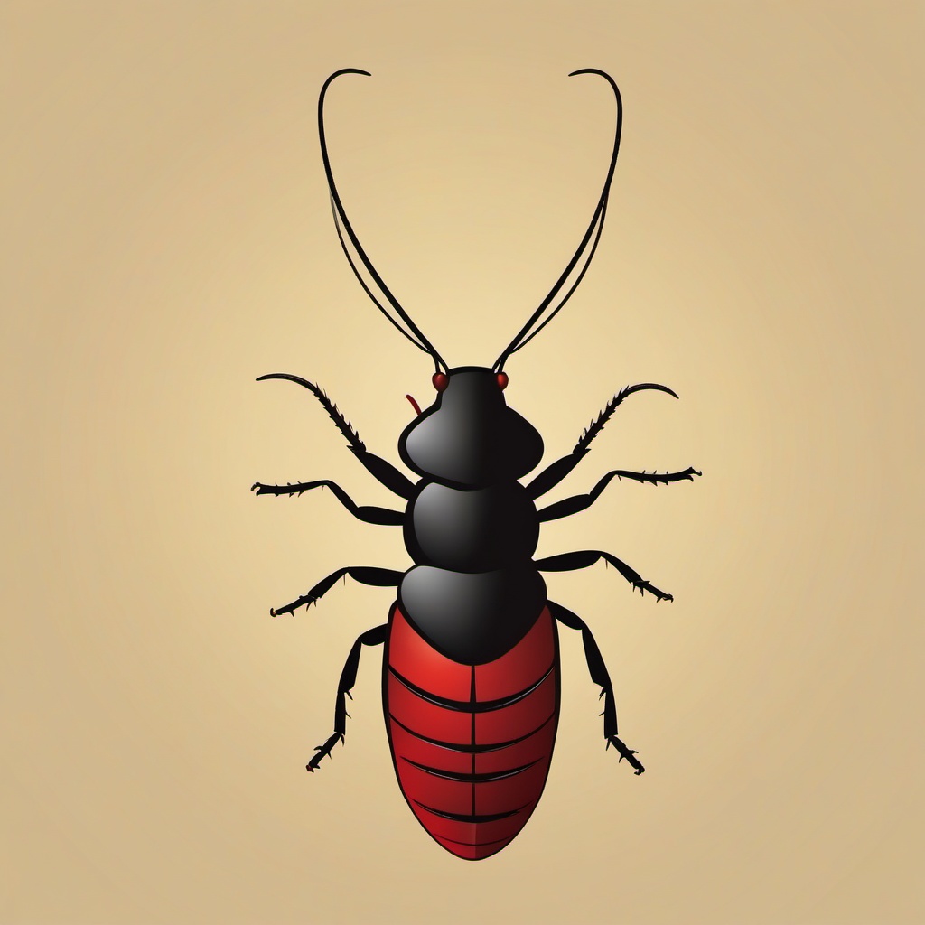 Earwig Clip Art - An earwig with pincers on its abdomen,  color vector clipart, minimal style