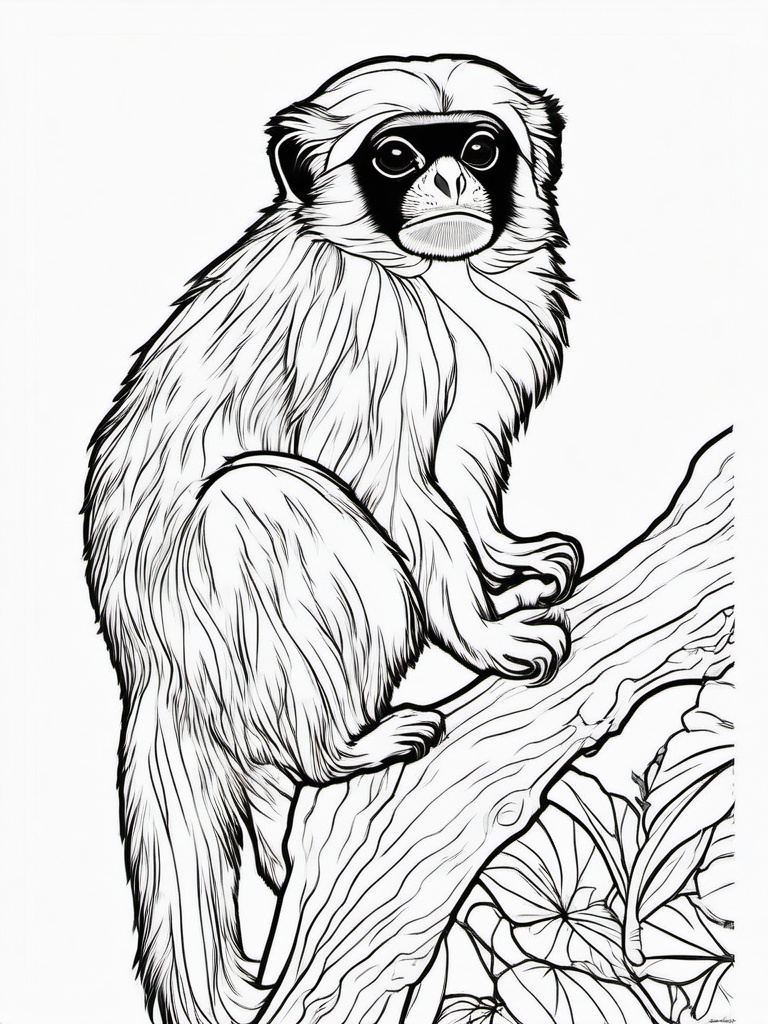 Tamarin Coloring Pages - Tiny South American Primate  black outline printable coloring page