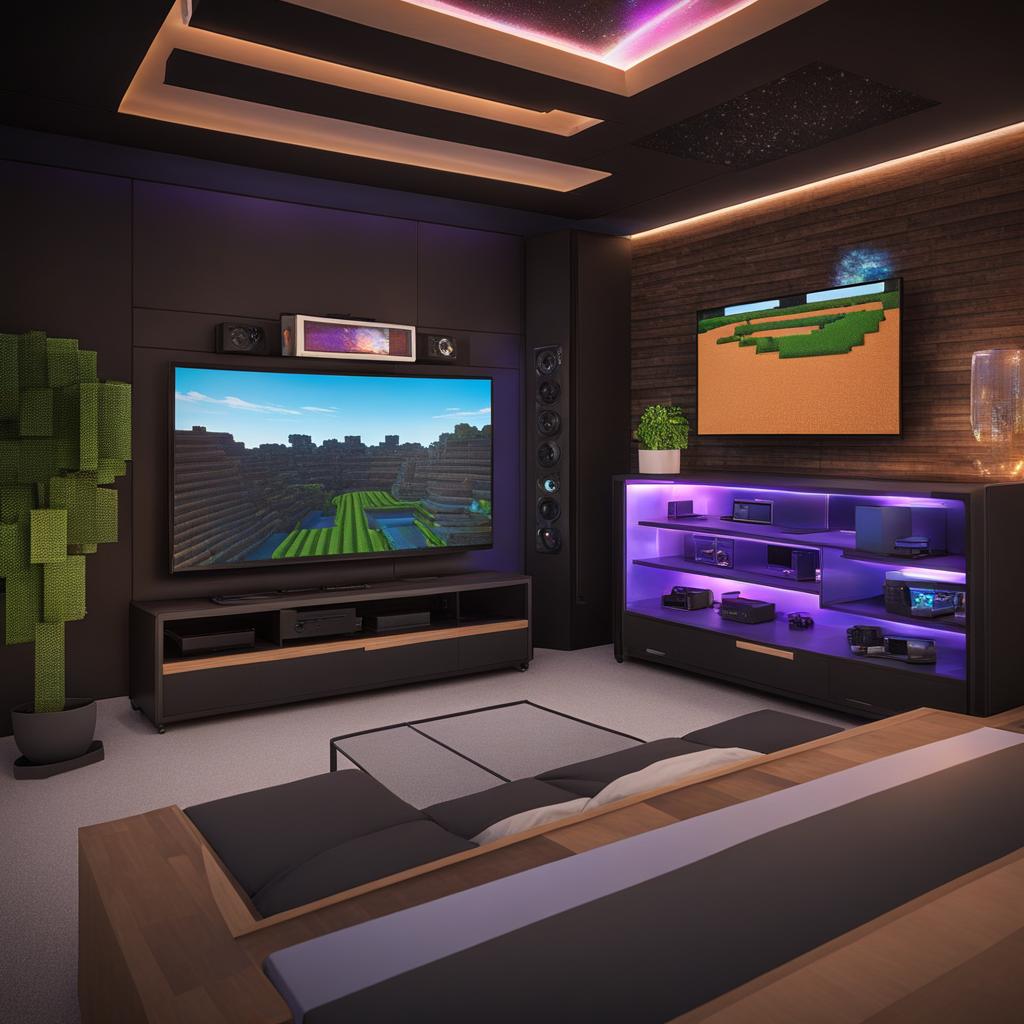 holographic entertainment center with virtual reality rooms - minecraft house design ideas 