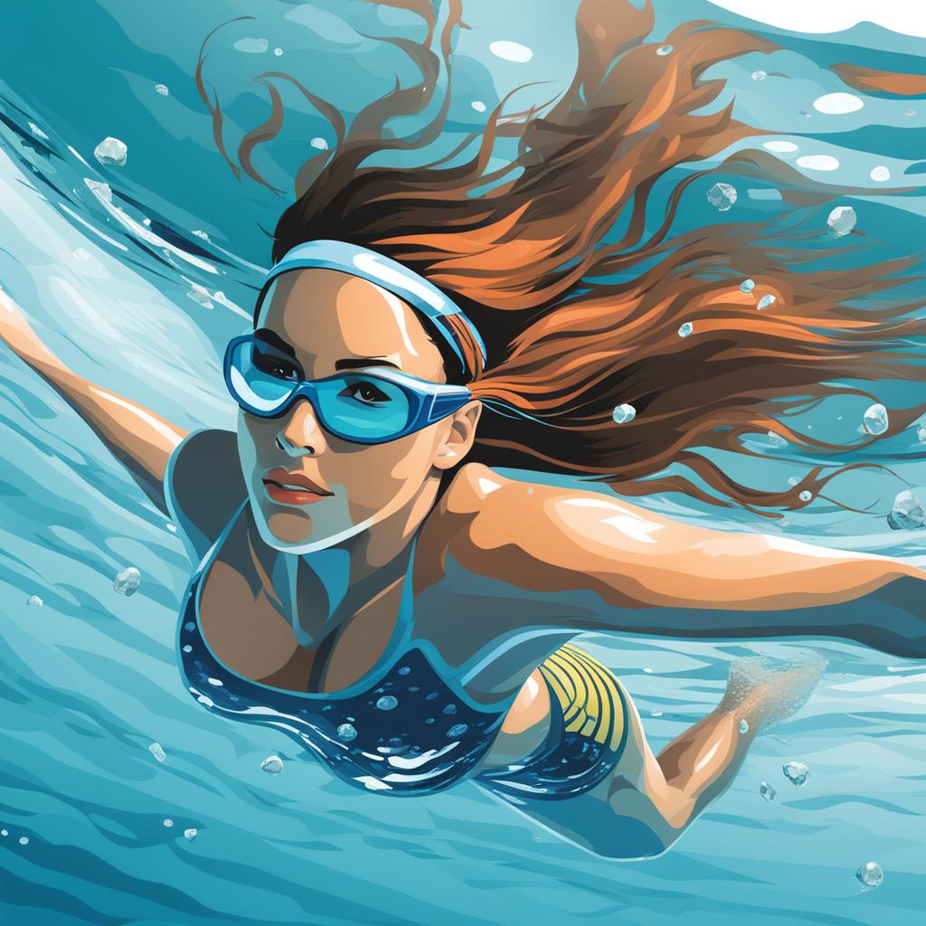 swimming clipart - a swimmer gliding through crystal-clear water 