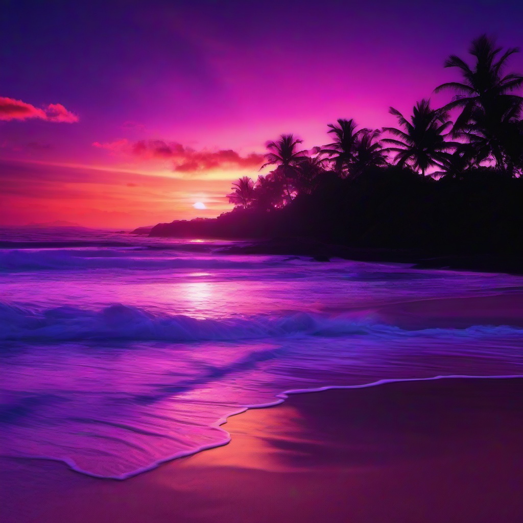 Beach background - purple tropical sunset beach wallpaper  