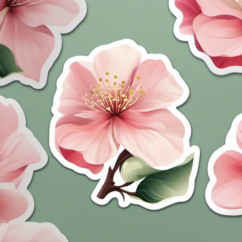 Blossoming Apple Tree Emoji Sticker - Delicate blooms heralding spring's arrival, , sticker vector art, minimalist design